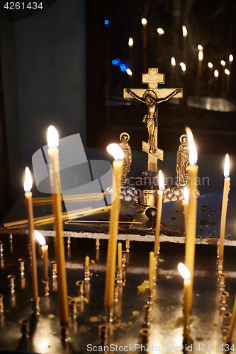 Image of candles in orthodox church