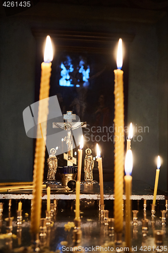 Image of candles in orthodox church