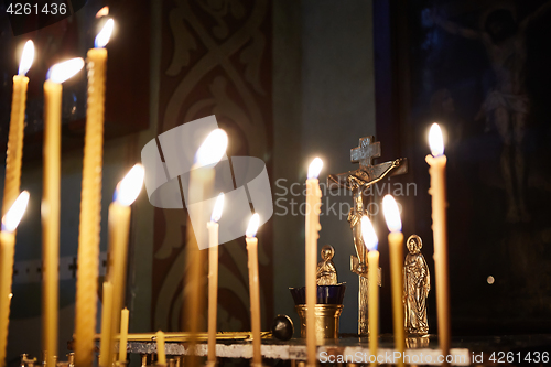 Image of candles in orthodox church