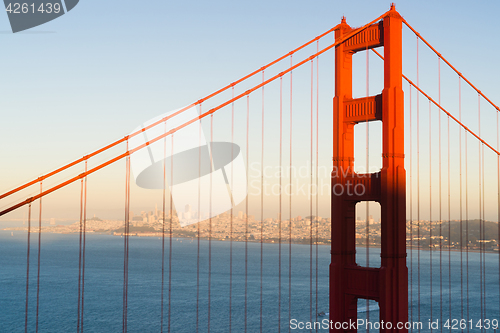 Image of Panoramic Golden Gate Bridge San Francisco Marin County Headland