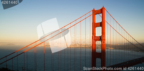 Image of Panoramic Golden Gate Bridge San Francisco Marin County Headland