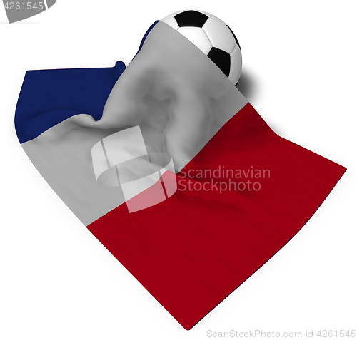 Image of soccer ball and flag of france - 3d rendering