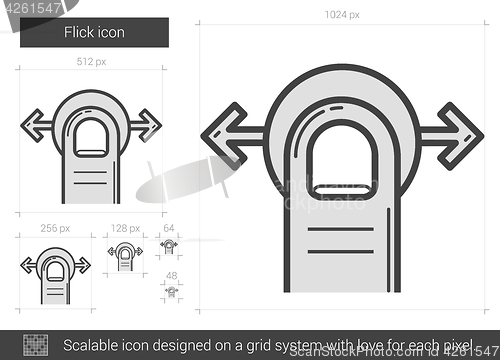 Image of Flick line icon.