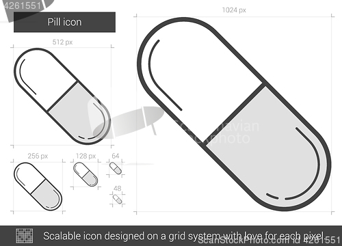 Image of Pill line icon.