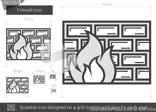 Image of Firewall line icon.