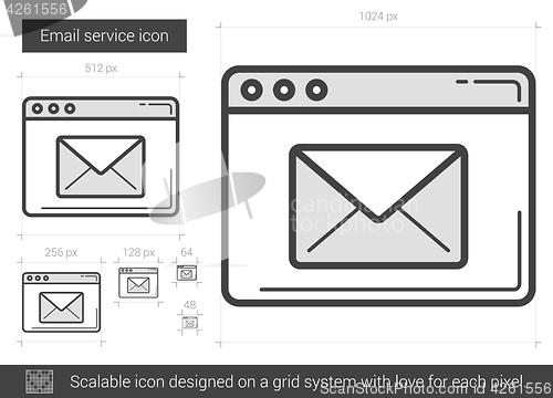 Image of Email service line icon.