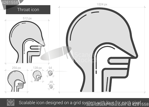 Image of Throat line icon.