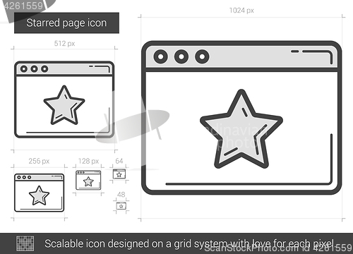 Image of Starred page line icon.