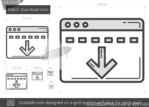 Image of Batch download line icon.