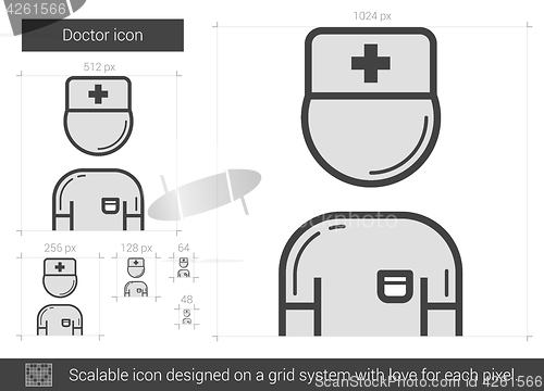 Image of Doctor line icon.