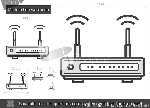 Image of Modem hardware line icon.