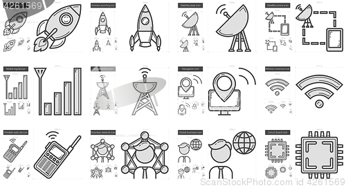 Image of Technology line icon set.