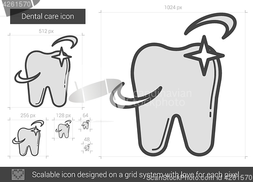 Image of Dental care line icon.