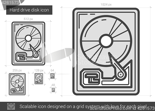 Image of Hard drive disk line icon.