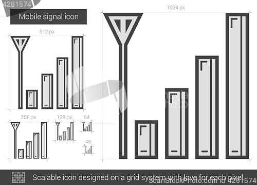 Image of Mobile signal line icon.