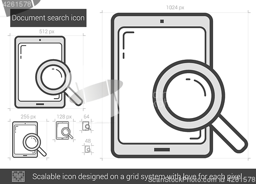 Image of Document search line icon.