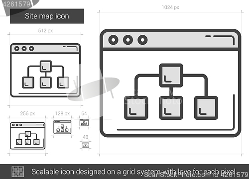 Image of Site map line icon.