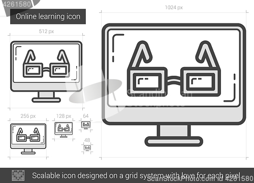 Image of Online learning line icon.