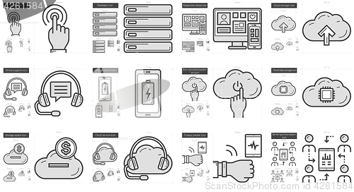 Image of Mobility line icon set.