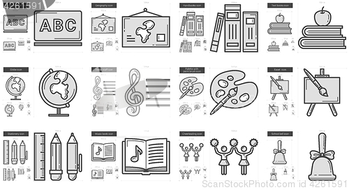 Image of Education line icon set.