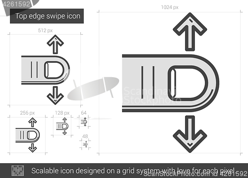 Image of Top edge swipe line icon.