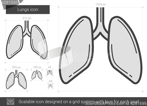 Image of Lungs line icon.