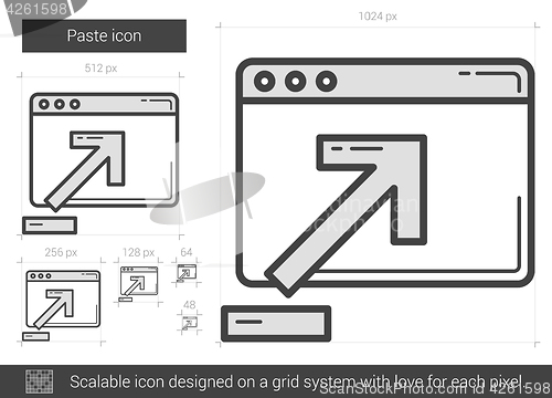 Image of Paste line icon.