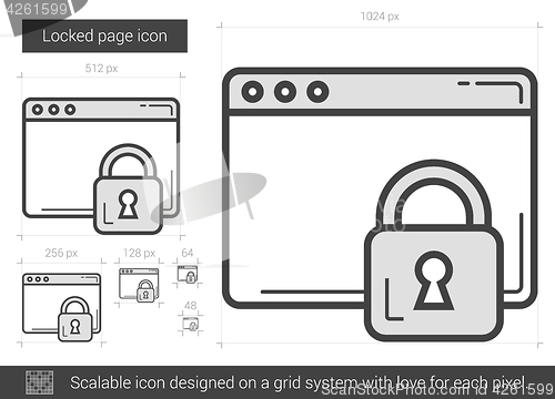 Image of Locked page line icon.