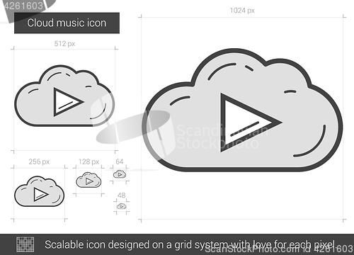 Image of Cloud music line icon.