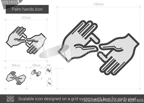 Image of Palm hands line icon.
