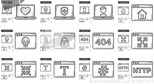 Image of Application line icon set.