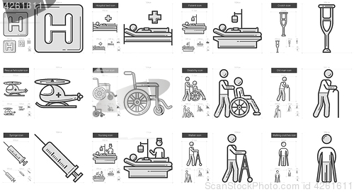 Image of Medicine line icon set.