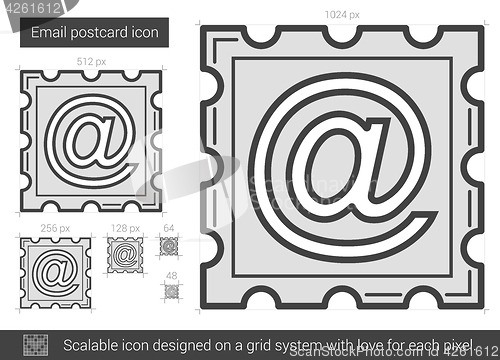 Image of Email postcard line icon.