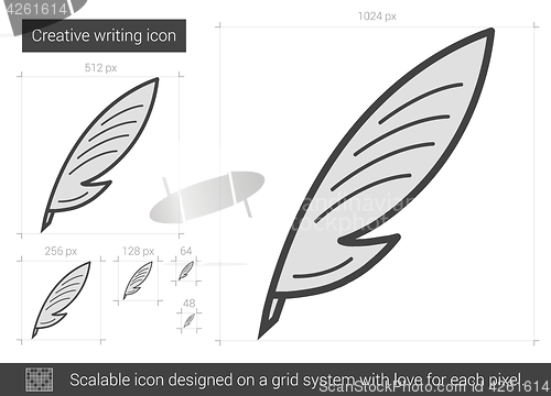 Image of Creative writing line icon.