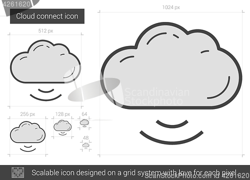 Image of Cloud connect line icon.