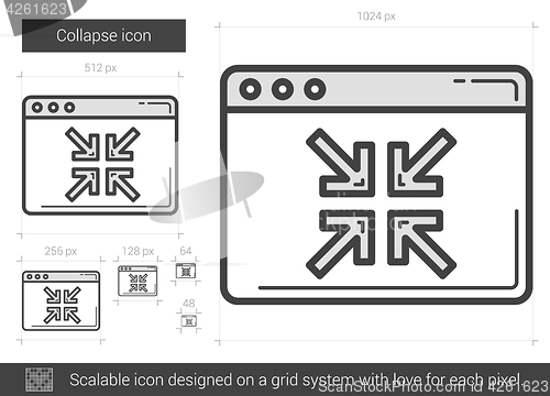 Image of Collapse line icon.