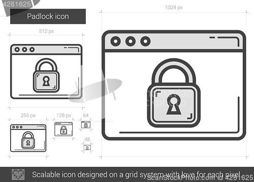 Image of Padlock line icon.