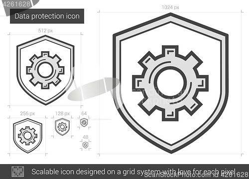 Image of Data protection line icon.