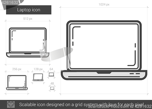 Image of Laptop line icon.