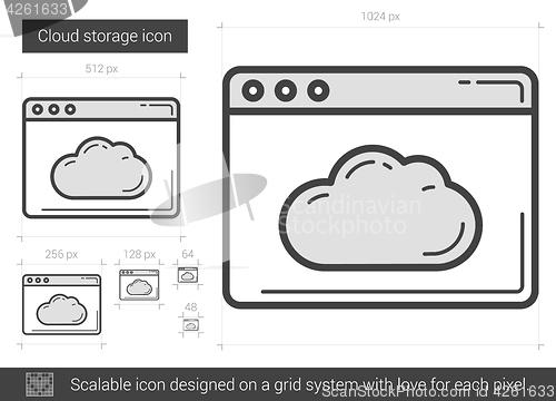 Image of Cloud storage line icon.