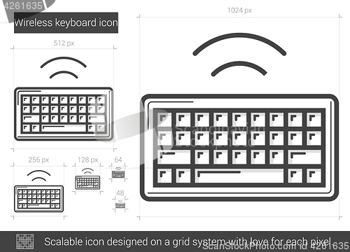 Image of Wireless keyboard line icon.