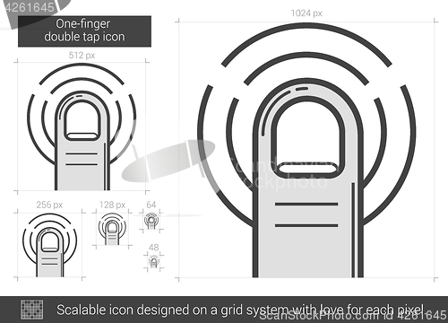 Image of One-finger double tap line icon.