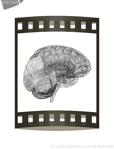 Image of Creative concept of the human brain. The film strip