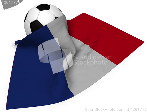 Image of soccer ball and flag of france - 3d rendering