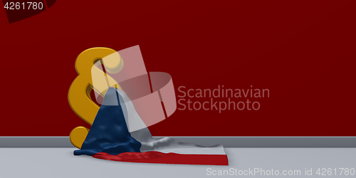 Image of paragraph symbol and flag of the Czech Republic - 3d rendering