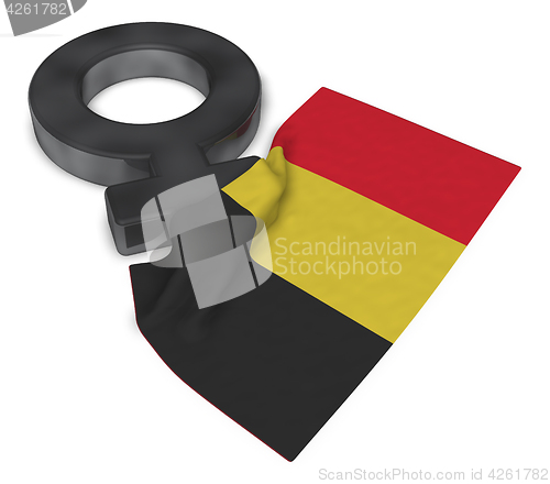 Image of symbol for feminin and flag of belgium - 3d rendering