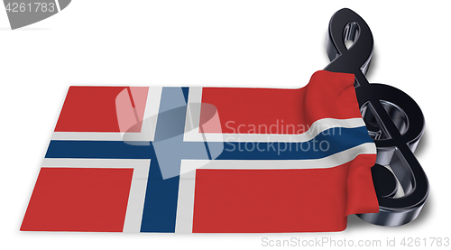 Image of clef symbol and flag of norway - 3d rendering