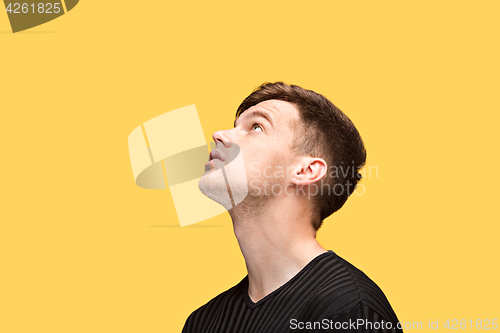 Image of The young man looking up