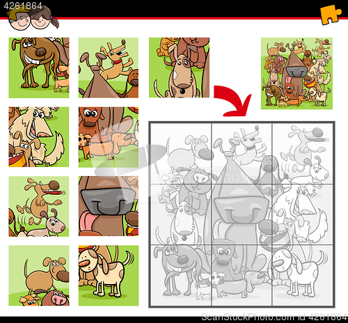 Image of jigsaw puzzles with dogs