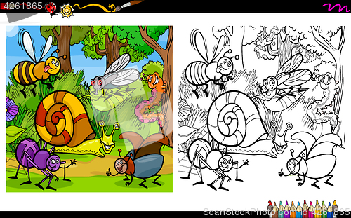 Image of insect characters coloring page